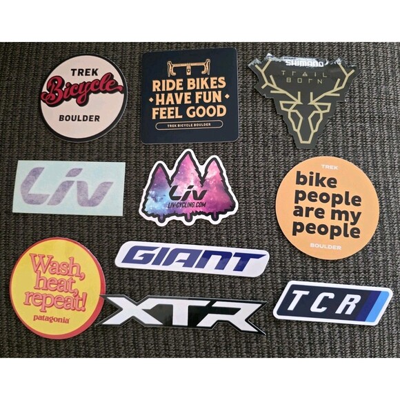 10x Biking Cycling Outdoor Stickers Mixed Lot Liv Shimano XTR Trek Boulder Giant - Picture 5 of 5